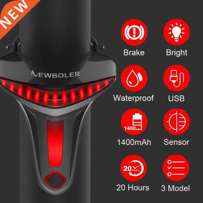 NEWBOLER Sensoring Brake Bicycle Tail Light Auto Star Stop U