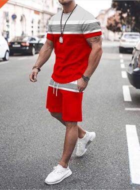 New Men’s Sets Casual Tracksuit Breathable T-Shirt Sho