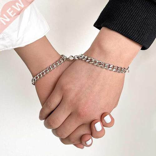 Aprilwell 2 Pcs Punk Couple Bracelet For Women Stainless Ste