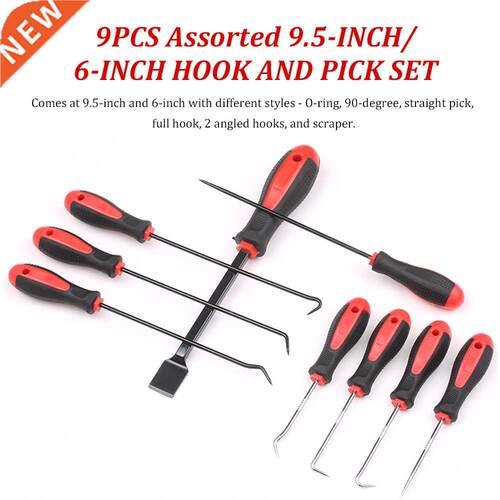 9Pcs 9.5-inch/6-inch Hook and Pick Set O-Ring/Seal/Gasket Pi