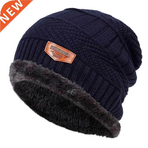 New fashion knit hat plus velvet thick warm hats autumn and