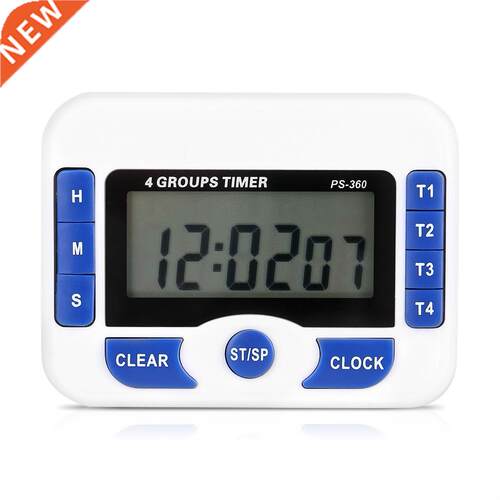 Digital 4-Channel Countdown Timer Magnetic Kitchen Cooking C