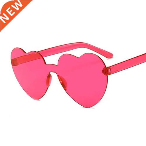 One-piece Love Heart Sunglasses Woman Brand Designer Sun Gla