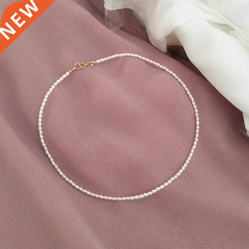 Lii Ji 3-5mm Real Pel Choker Necklace 925 Sterling Silver