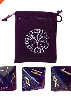 3PCS Assorted Polyhedral Dice Set Star Divination Rune Dice