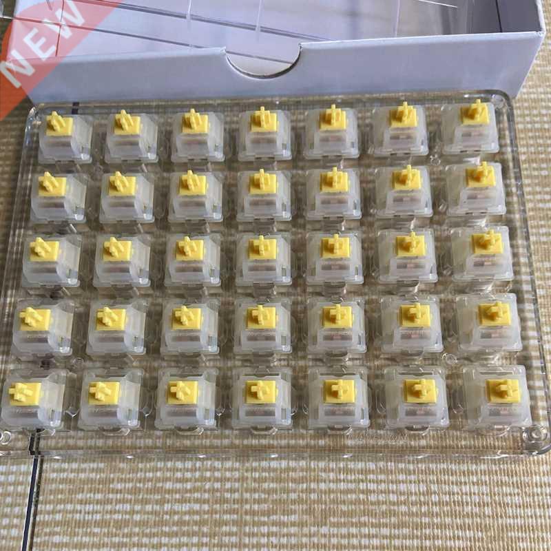 35Pcs Gateron CAP Switch Milky Yellow Switch Extras 3pin RG