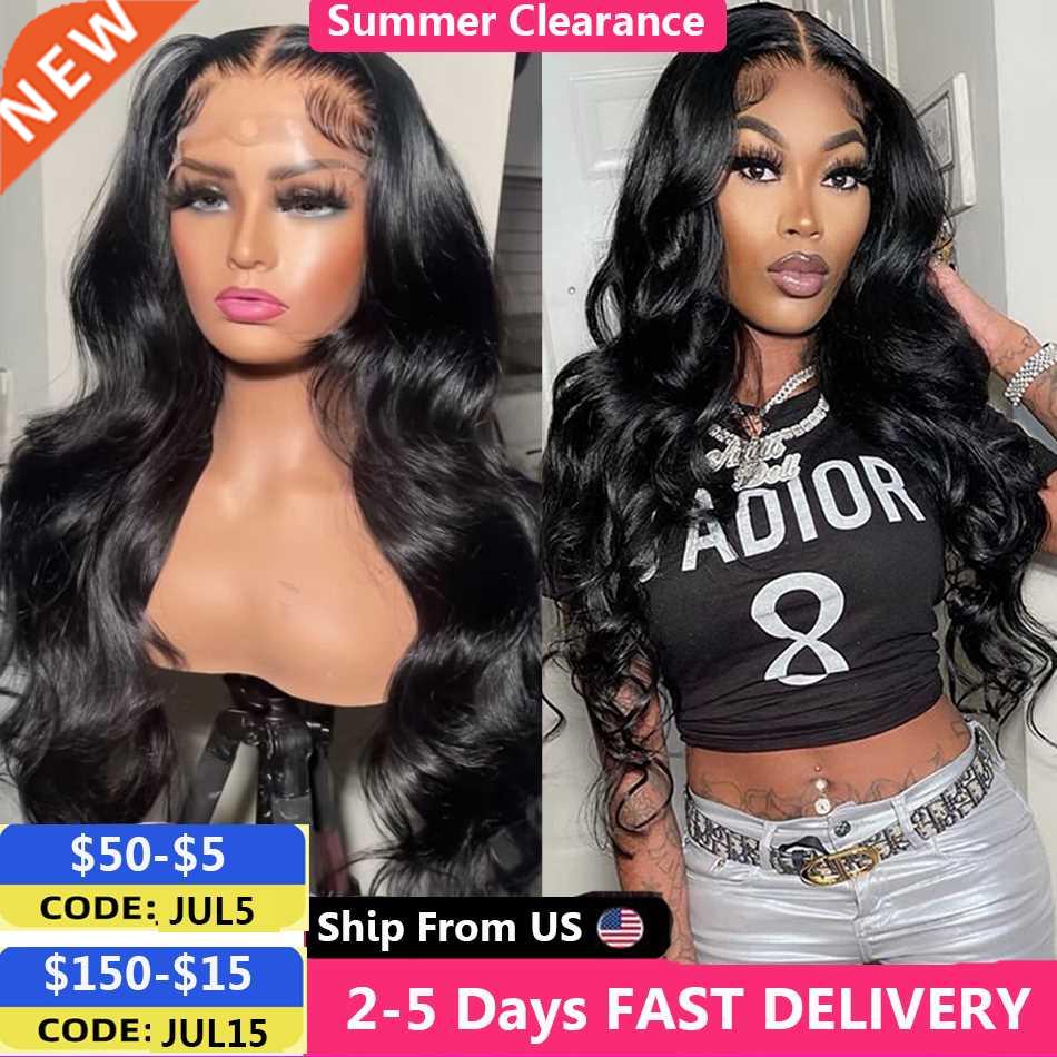 1X6 HD Transparent Lace Front Human Hair Wigs For Women Bra