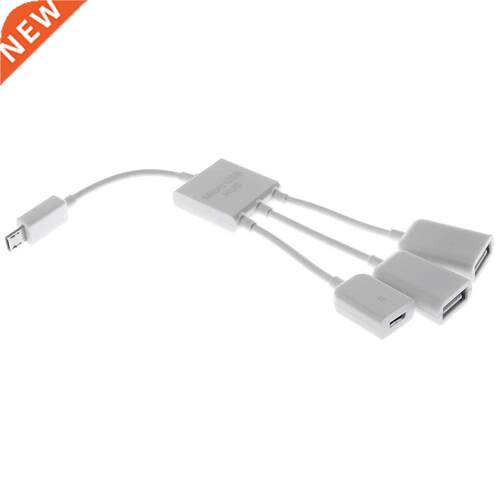 Micro USB Hub OTG Host Cable , 3 in 1 Micro USB Male to Fema