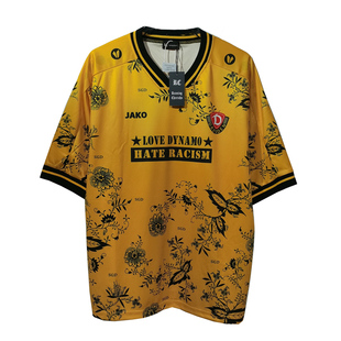 JAKO德累斯顿迪纳摩V领短袖T恤男女花卉印花网眼透气球衣个性潮牌