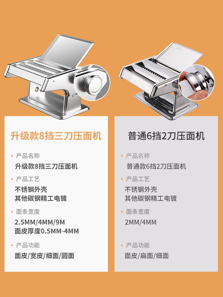 Jun's wife noodle pressing machine household small noodle machine manual commercial automatic dumpling skin machine multi-functional noodle rolling machine