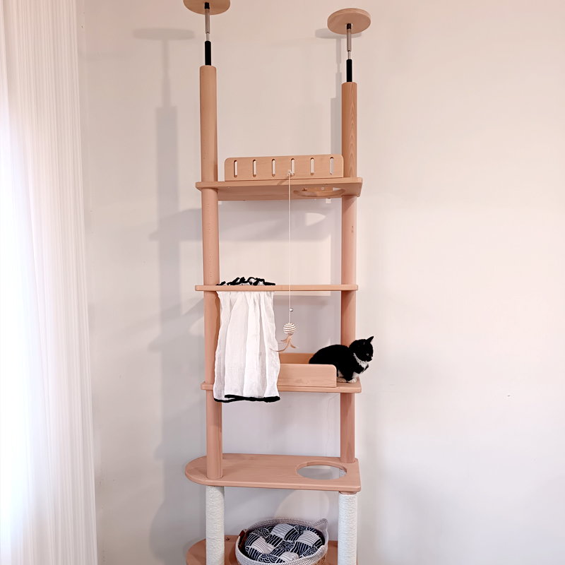 做了100套的网红榉木猫爬架