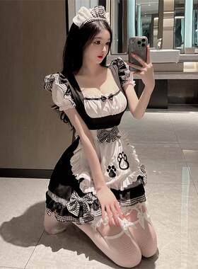 女仆装cos可爱女佣猫咪大码少女lolita连衣裙洛丽塔cosplay服装