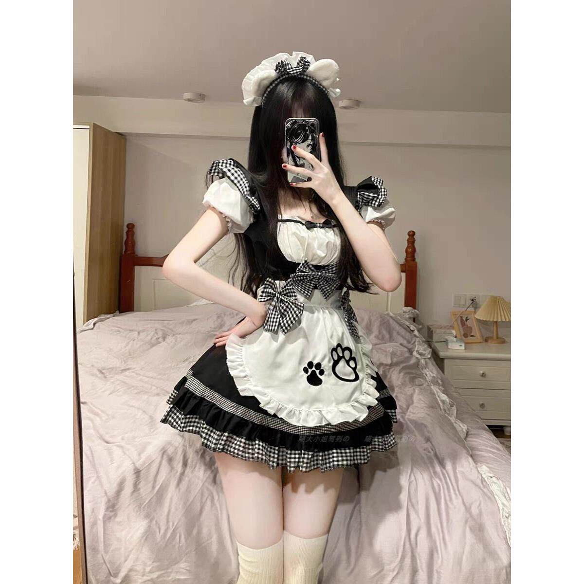 女仆装cos可爱女佣猫咪大码少女lolita连衣裙洛丽塔cosplay服装