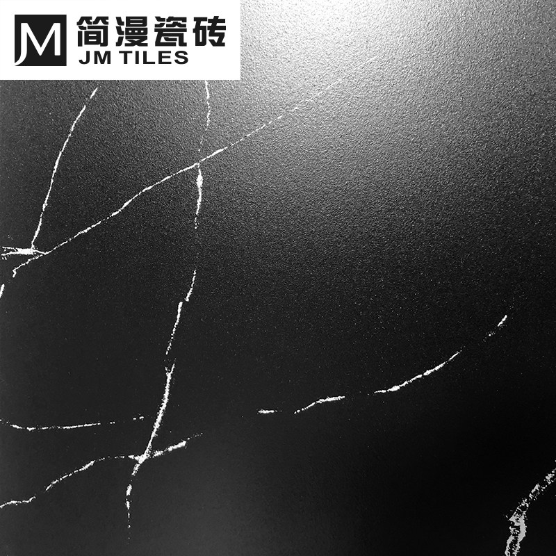 黑白根大理石瓷砖600x600 哑光磨砂面亮光全抛釉餐厅厨卫墙砖地砖