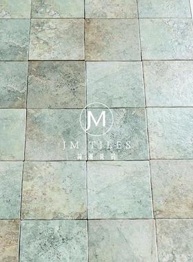 简漫亚马逊绿松石手工砖全瓷哑光闪点复古蓝色小砖厨房卫生间阳台