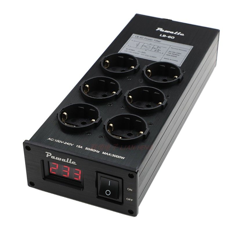 Pawalle派瓦LB60欧标电源滤波器插座防雷防浪涌电源净化器