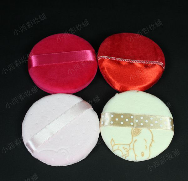 多款多色纯棉化妆粉扑 勾扑 一根带半扣手定妆粉扑大号干粉扑散粉