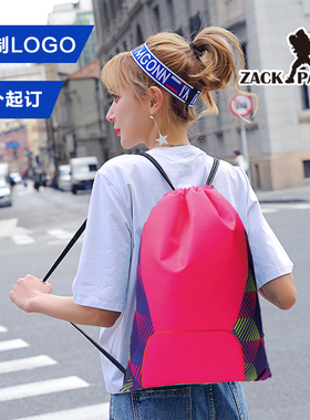 马拉松赛事抽绳包牛津收纳袋束口袋定制抽绳双肩羽毛球训练背包