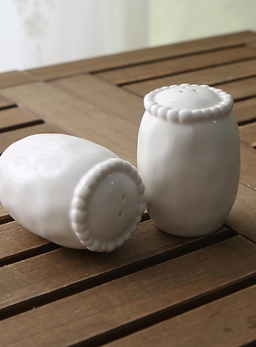 北欧风格简约陶瓷2个装胡椒罐 椒盐罐 调味罐 椒盐罐 海盐罐 瑕疵