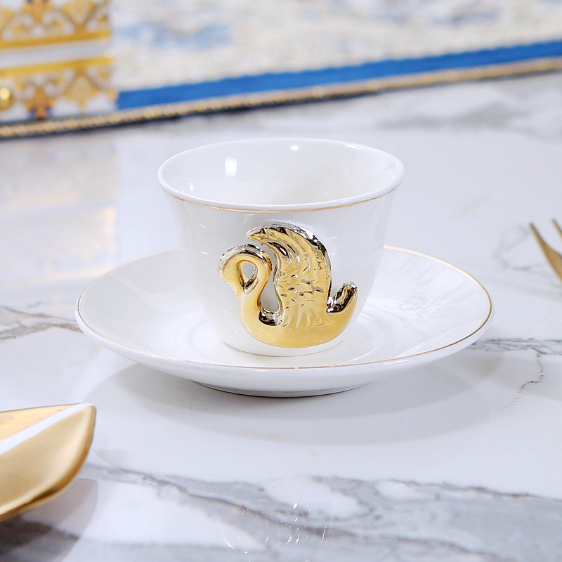 2套装白色工艺镀金陶瓷茶杯套装天鹅杯茶点酒店会所民宿茶杯 瑕疵,餐饮具,茶杯,淘宝优惠券,粉丝福利购,淘宝优惠卷