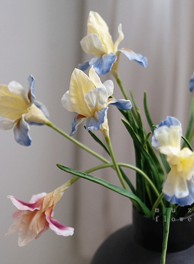 鸢尾仿真花装饰摆件高级感客厅插花电视柜摆设高端花艺餐桌花摆花