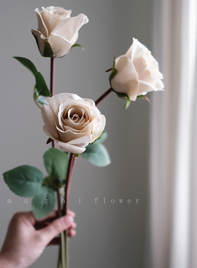 高级感玫瑰仿真花花束轻奢高端绢花插花假花客厅摆设花艺婚礼布置