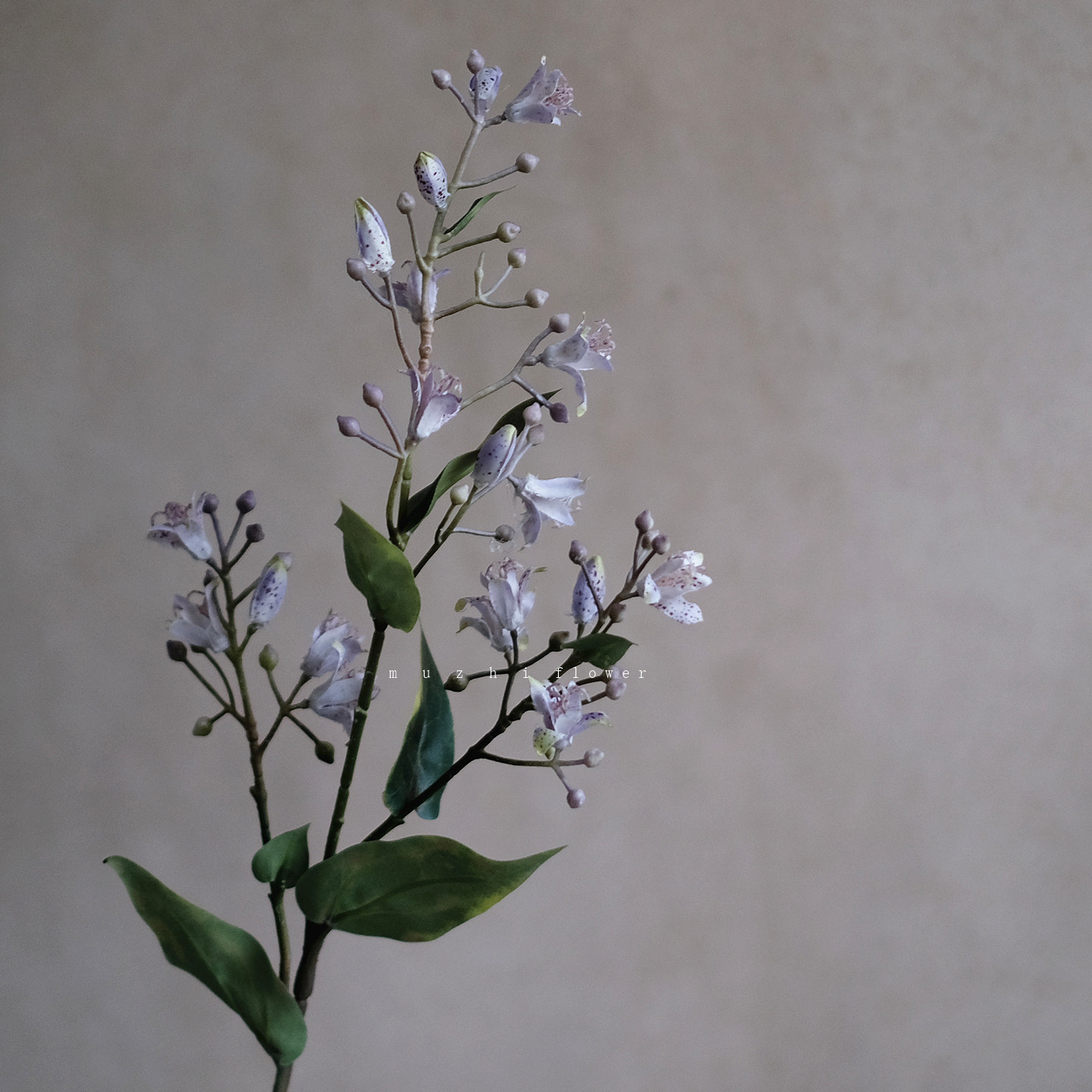 法式高级感紫斑油迹草仿真花束轻奢高端客厅花艺插花精致家居装饰