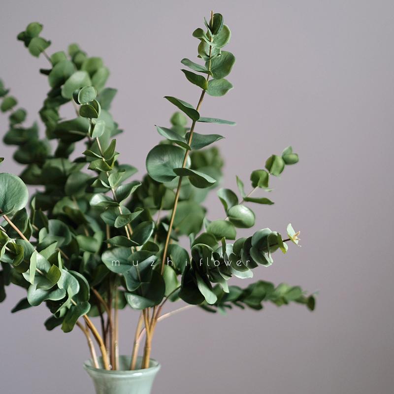 muzhiflower尤加利叶仿真花束