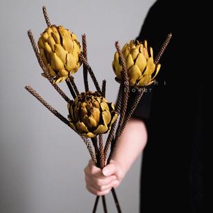 雪莲干花花束客厅摆设轻奢天然高级感真花桌面装 饰摆件高端永生花
