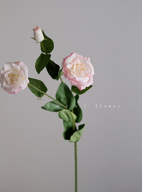 仿真花高级感逼真手感保湿月季玫瑰洋桔梗花束客厅插花花艺装饰