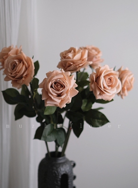 超大仿真花保湿玫瑰花束高假花绢花客厅落地家居装饰室内花艺摆件