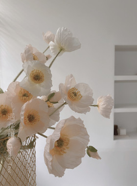 ins韩式虞美人仿真花摆件客厅装饰假花绢花婚庆摄影野餐拍摄道具