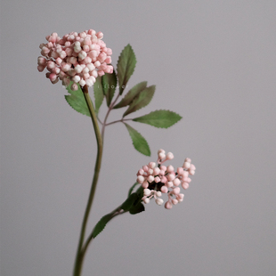 粉色浆果米花小花束仿真花家居装饰摆件轻奢客厅卧室桌面花艺假花