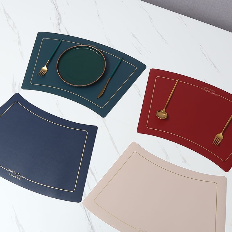 扇形皮革餐垫圆桌新中式中国风防水防油隔热轻奢高级感复古可水洗,餐饮具,餐垫,淘宝优惠券,粉丝福利购,淘宝优惠卷