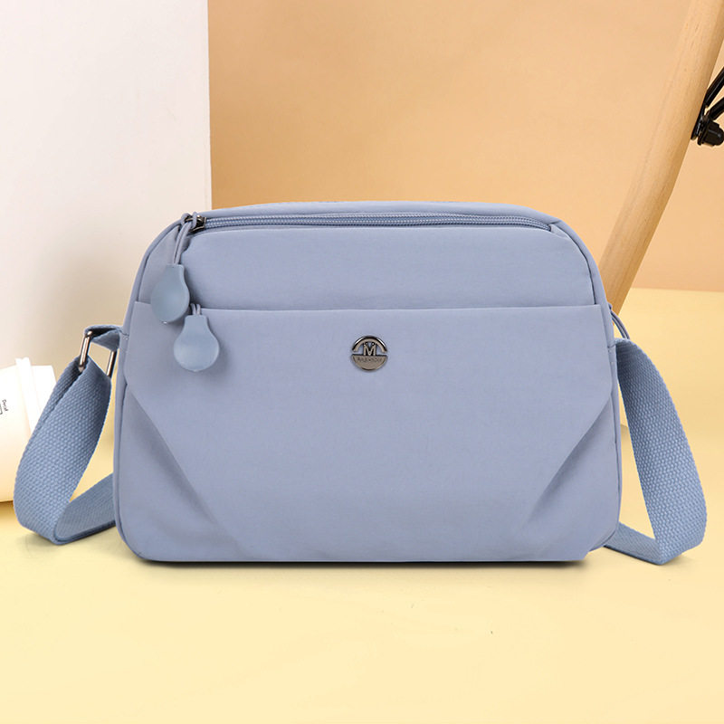 多口袋韩版时尚单肩包休闲百搭出行旅游妈妈包轻便多隔层斜挎包