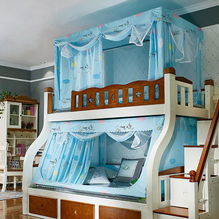 子母床蚊帐1.2m上下铺1.5梯形家用1.6高低床1.3儿童双层床1米男孩