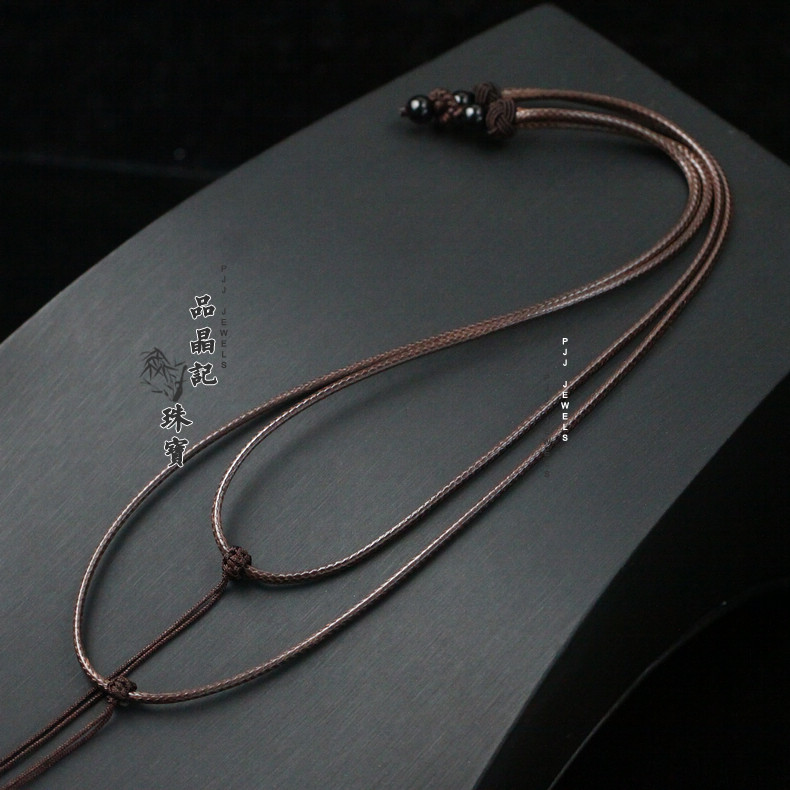 双层吊坠挂绳精工蜡皮绳佛牌挂绳纤细双挂坠短款吊坠挂绳锁骨链