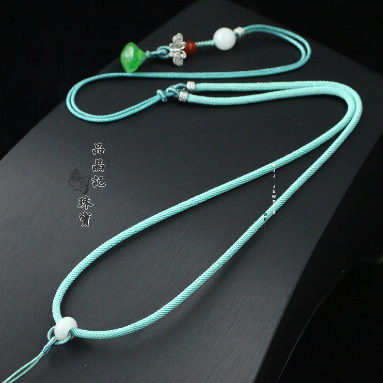 私人定制加粗加长芊绵线男女饰品手工编织项链吊坠挂绳项链毛衣链