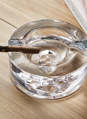 NUDE努德 进口水晶玻璃手工制作雪茄烟缸创意骷髅头样板房摆件