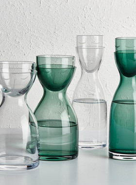 NUDE努德 土耳其原装进口 人脸杯简约时尚冷水壶套装水杯两件套