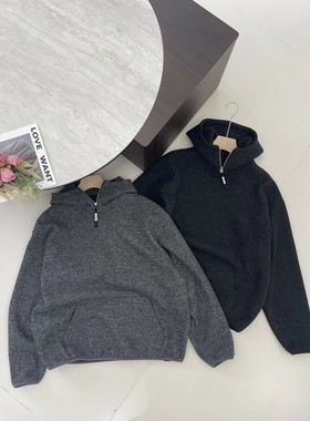 陌格7553秋冬新款男士连帽卫衣加绒加肉休闲宽松美式潮牌上衣