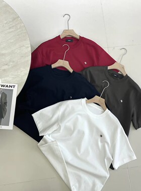 Moge1862夏季新款男士短袖T恤棉料时尚休闲圆领半袖上衣打底衫