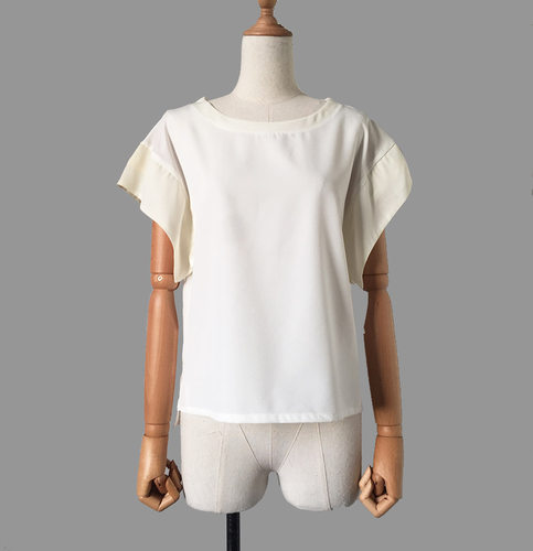 夏装ur设计感双层宽松款T恤