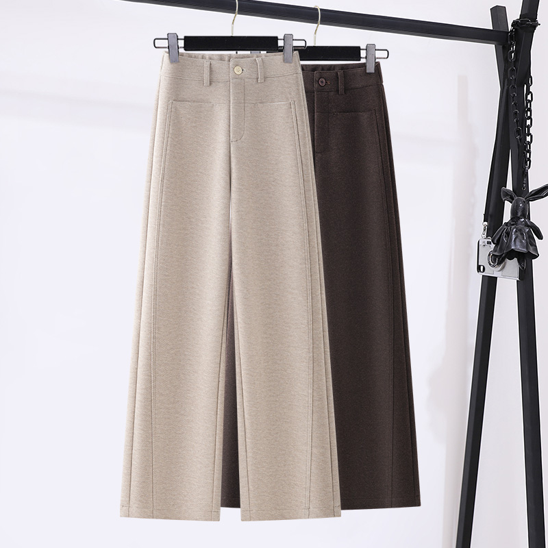 5加绒加厚高腰弯刀裤宽松休闲