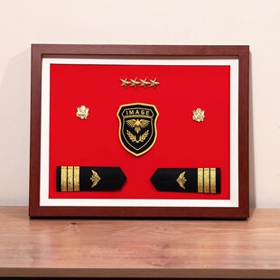 徽章收纳盒keep奖章勋章臂章展示框毛毡胸针挂墙实木相框摆台