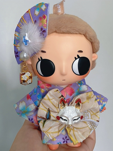 Nyota小小瞬间毛绒挂件塔塔适配娃衣日本和风浴衣和服套装紫粉色