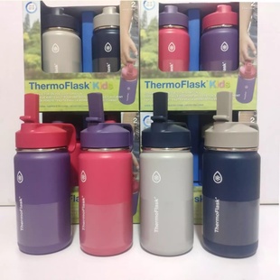 现货加拿大ThermoFlask儿童保温杯保冷杯吸管杯双层不锈钢414ML