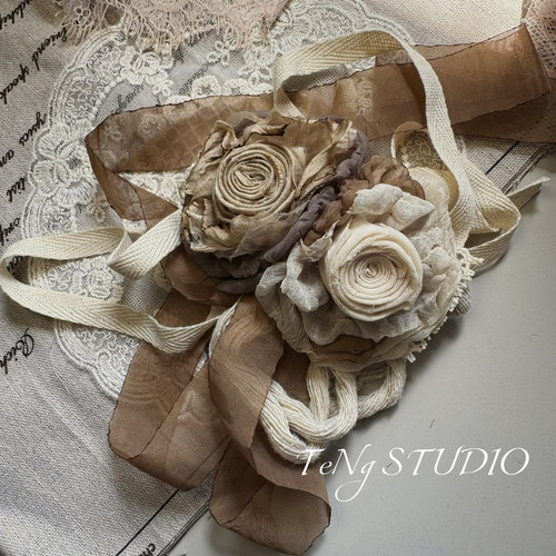 胸针干枯玫瑰原创小众手作