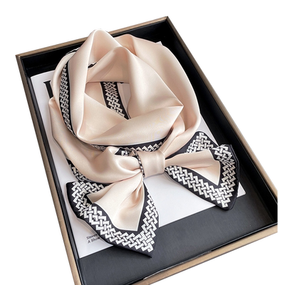 简约百搭纯色丝巾小长条女时尚洋气职业商务装饰领巾绑包飘带围巾