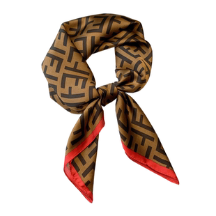 黑白字母ins春夏发带装饰70小方巾小丝巾女百搭围巾职业装饰领巾